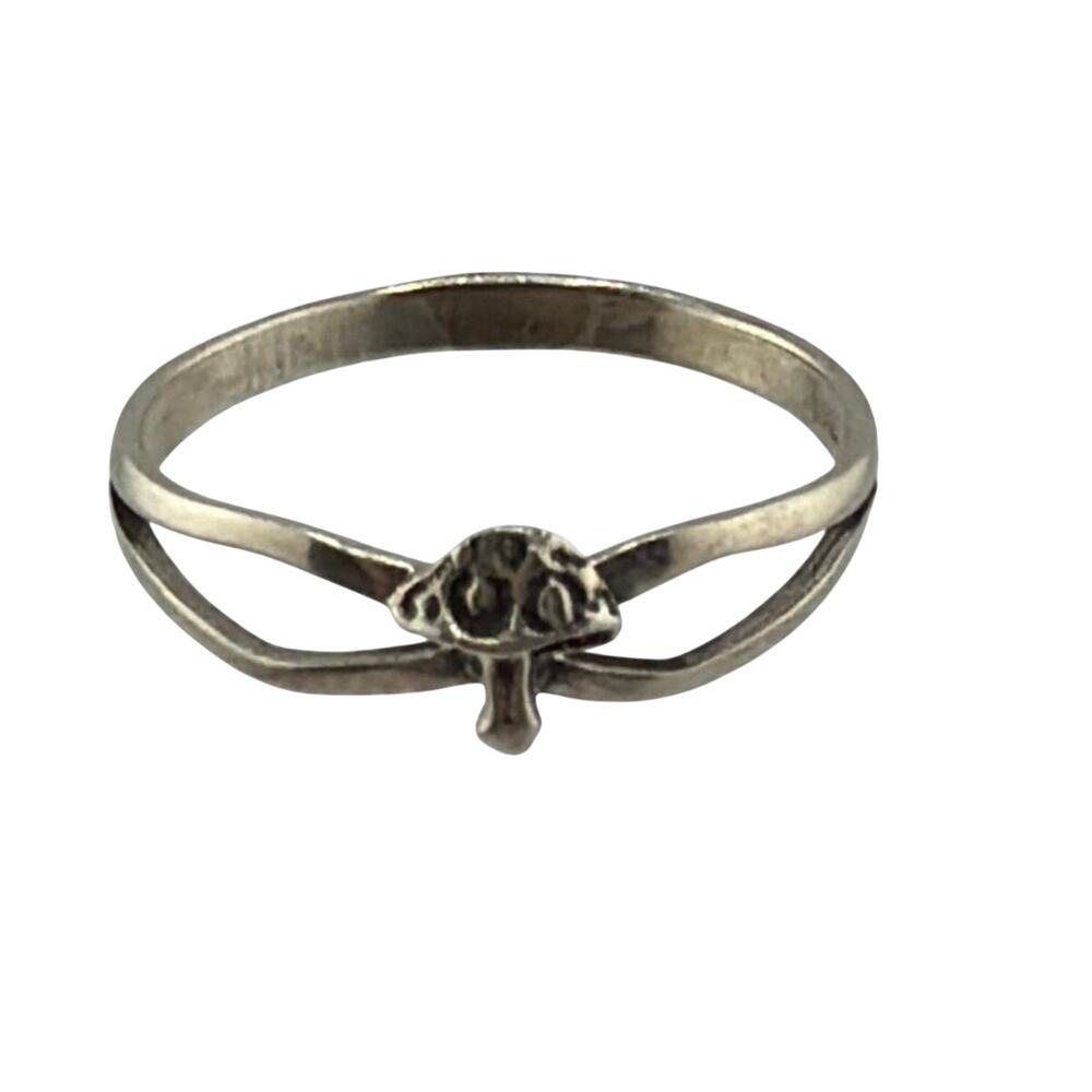 NEW Sterling Silver Artisan Mushroom Ring Size 8 Boho Stackable Rings